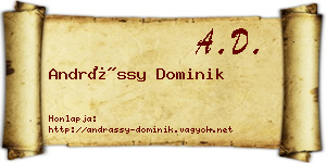 Andrássy Dominik névjegykártya