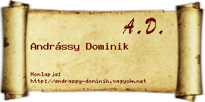 Andrássy Dominik névjegykártya